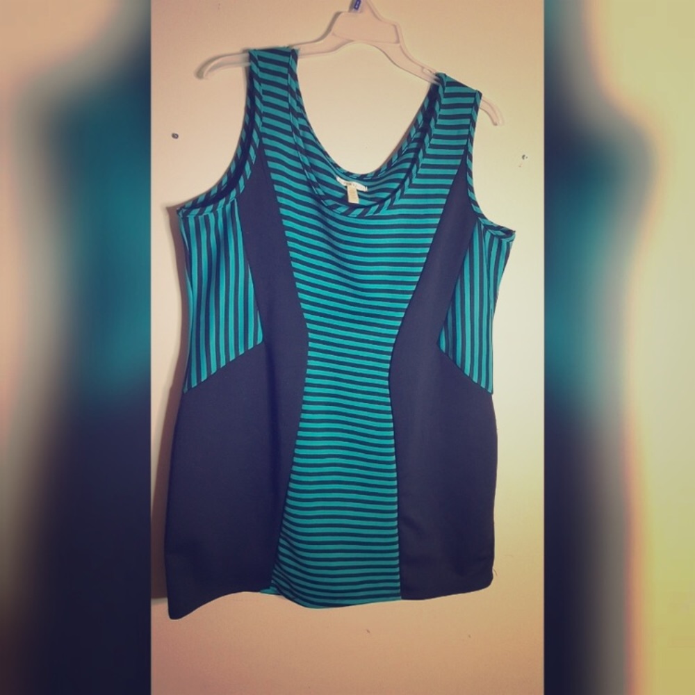 Turquoise color block dress